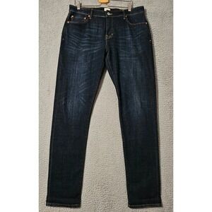 Flint & Tinder Selvedge Denim Dark Blue Jeans Slim Fit Men's Size 34 x 36‎